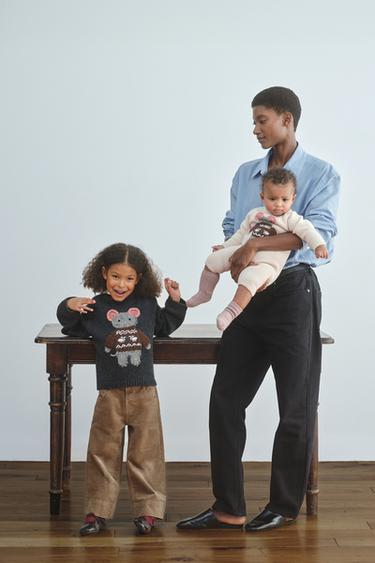 Zara Комбинезон из смесовой шерсти с вышивкой мышки