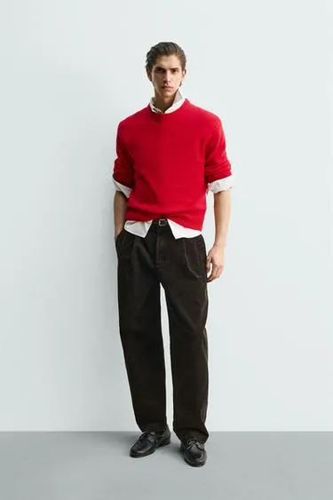 Брюки RELAXED FIT из искусственной замши с эффектом потертости