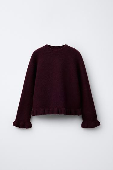 Zara Вязаный джемпер с воланами