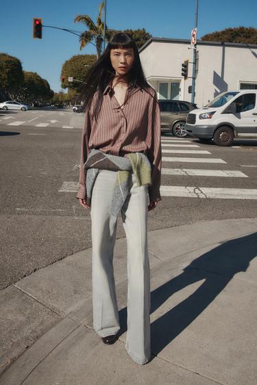 Zara Джинсы Z1975 WIDE LEG с высокой посадкой и ремнем