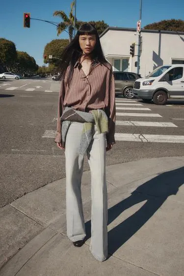 Джинсы Z1975 WIDE LEG с высокой посадкой и ремнем