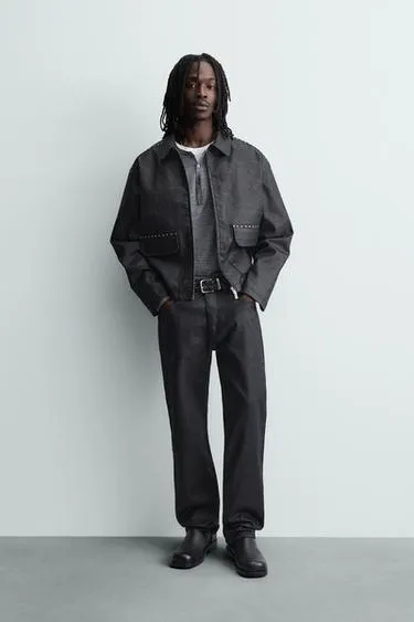 Джинсы прямого кроя с вощеным покрытием- Заказать в России