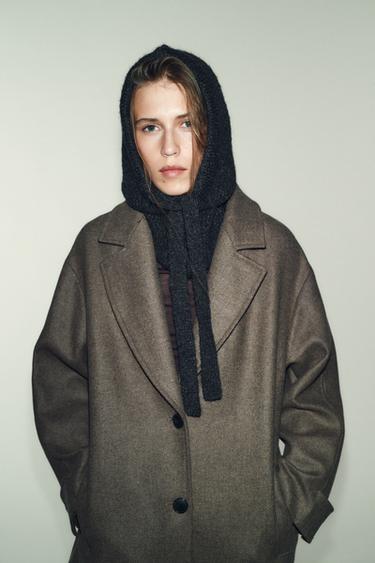 Zara Капюшон из трикотажа в рубчик