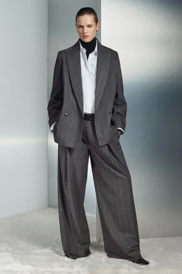 Блейзер в тонкую полоску из смесовой шерсти — ZW COLLECTION- Заказать в России