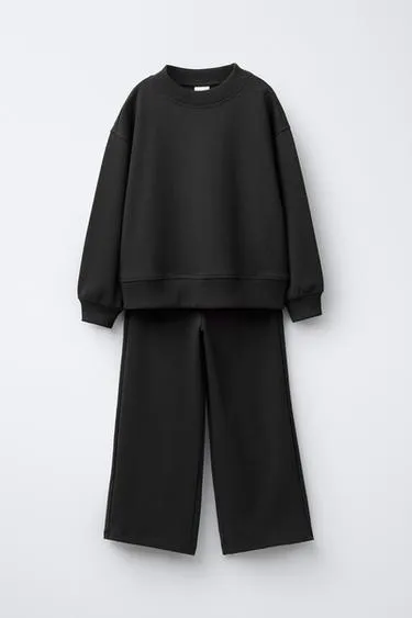 Комплект из толстовки и брюк WIDE LEG из ткани интерлок