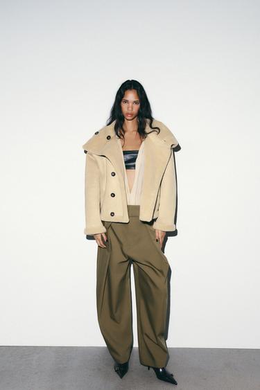 Zara Двусторонняя куртка-дубленка купить с доставкой.