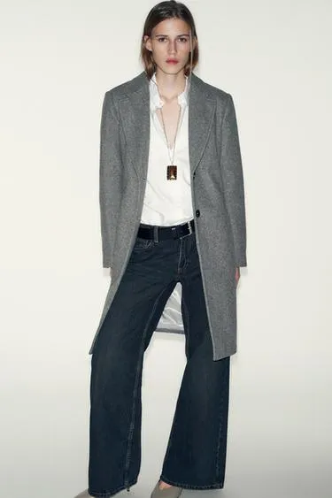 Мягкое пальто с подплечниками- Заказать в России