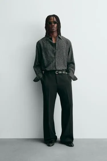 Рубашка струящегося покроя JACQUARD с цветочным узором