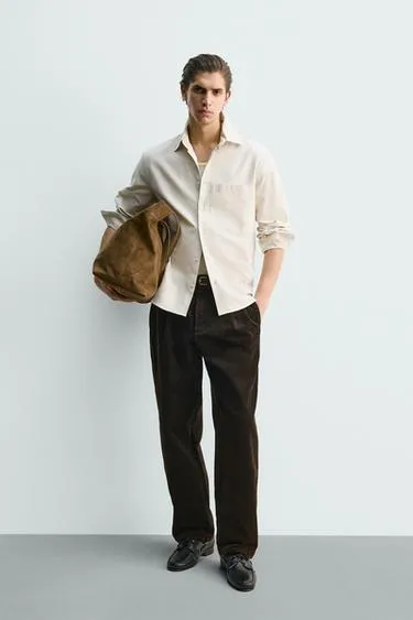 Рубашка структурная оксфорд в полоску