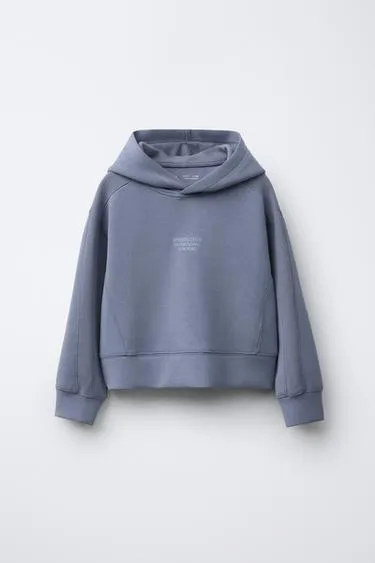 Slogan print hoodie with modal- Заказать в России