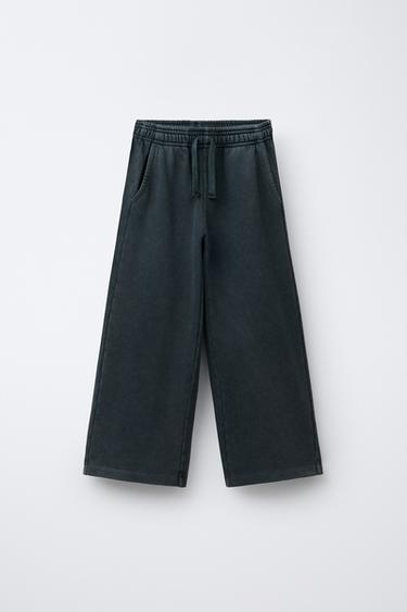 Zara Брюки WIDE LEG с эффектом потертости, звездами и заклепками