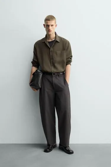 Рубашка струящегося покроя с карманом