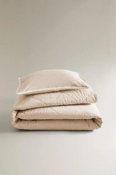 Детское хлопковое одеяло в полоску