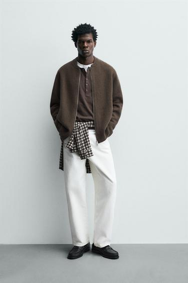 Куртка из 100% шерсти на молнии- Заказать в России