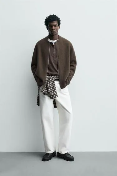 Куртка из 100% шерсти на молнии- Заказать в России