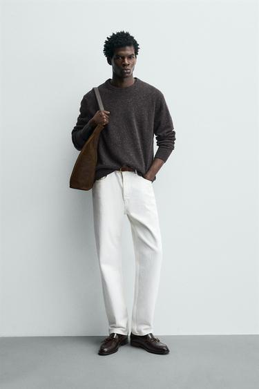 Свитер из 100% шерсти с эффектом пряжи