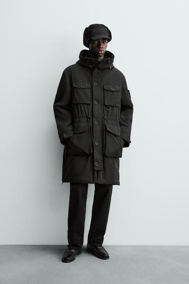 Zara Утепленная техническая парка WATER REPELLENT