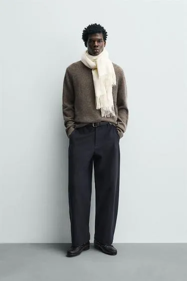 Свитер из 100% шерсти с эффектом пряжи