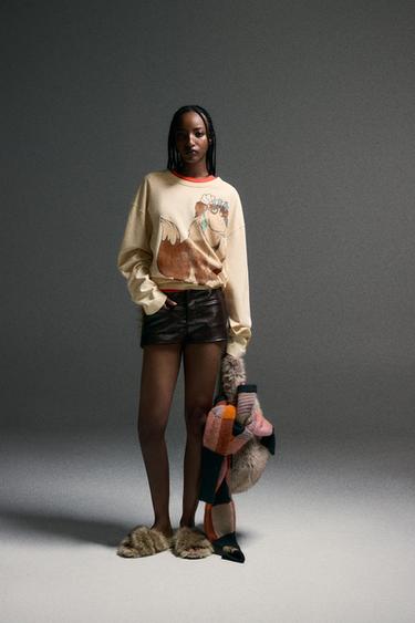 Zara Сандалии с эффектом меха HARRY LAMBERT FOR ZARA X DISNEY