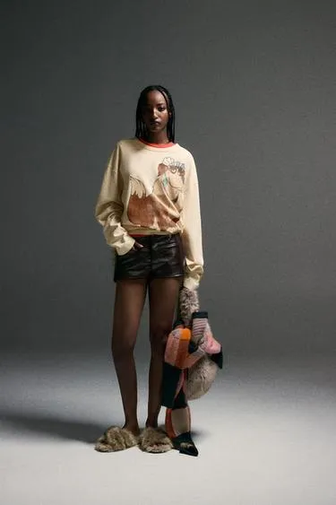 Сандалии с эффектом меха HARRY LAMBERT FOR ZARA X DISNEY