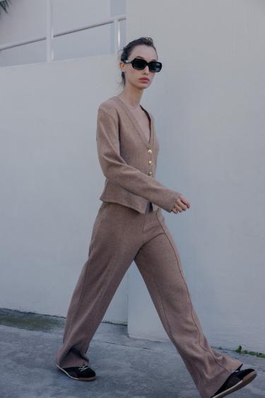 Zara Брюки-палаццо из мягкой ткани