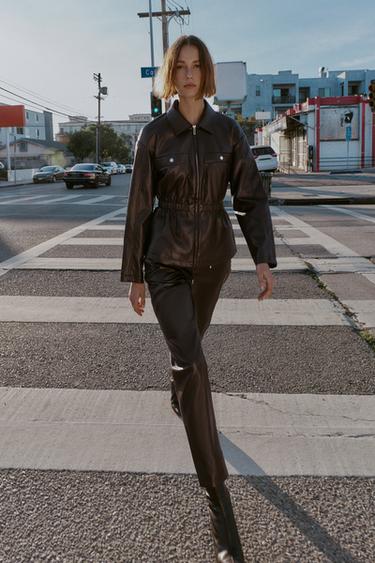 Zara Брюки из искусственной кожи с эластичным поясом