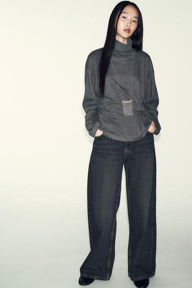 Zara Мягкий топ с металлическими аппликациями