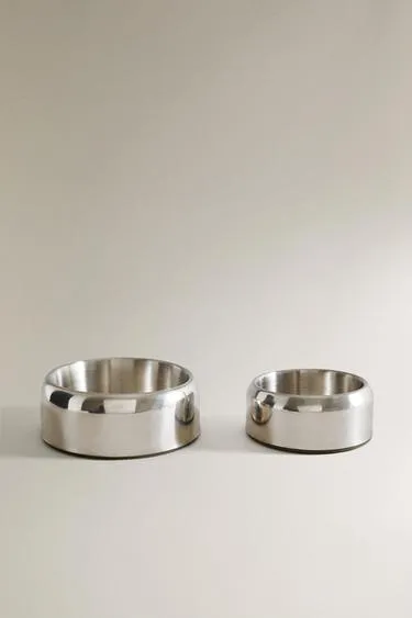 Stainless steel pet food bowl