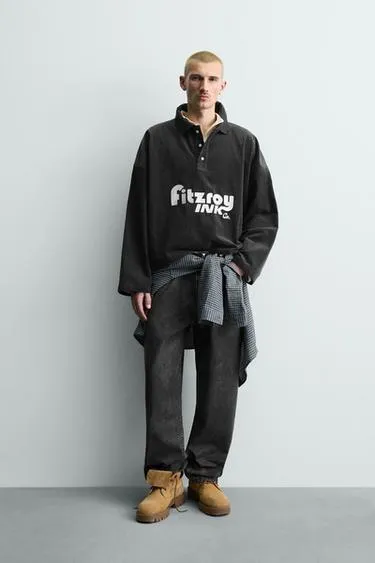 Укороченное поло из вельвета с вышивкой- Заказать в России