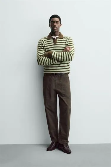 Текстурированное поло в полоску- Заказать в России