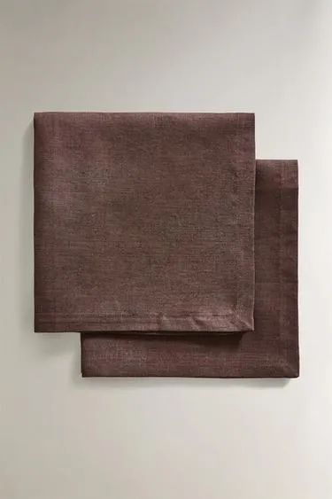 Набор однотонных льняных салфеток- Заказать в России