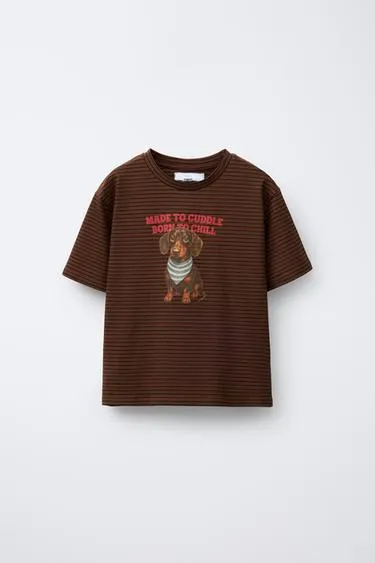 Футболка в полоску с собакой- Заказать в России