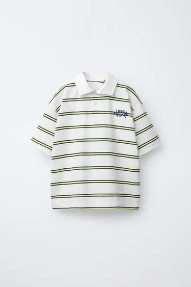 Поло в полоску с вышивкой