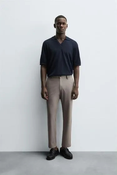 Брюки комфортной посадки из рельефной ткани