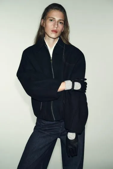 Комбинированные перчатки из искусственной кожи- Заказать в России