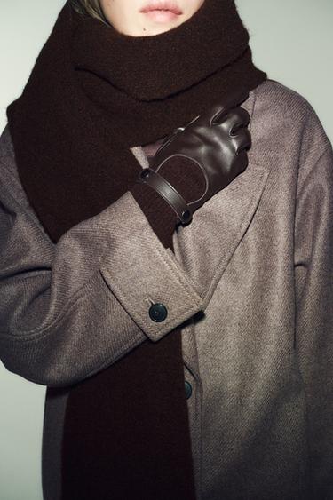 Zara Перчатки из искусственной кожи и шерсти