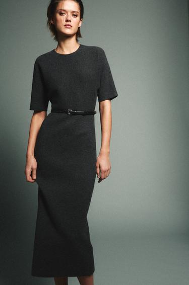 Zara Платье миди с поясом