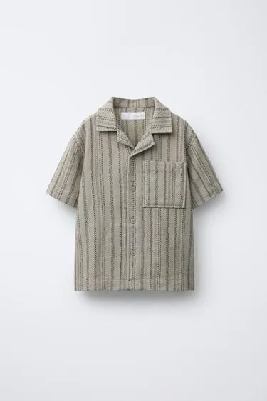 Фактурная рубашка в полоску- Заказать в России