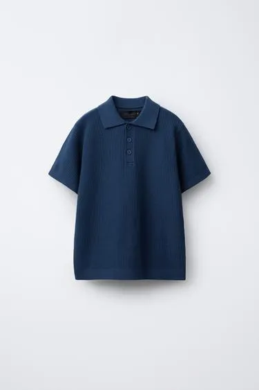 Хлопковое поло в рубчик- Заказать в России