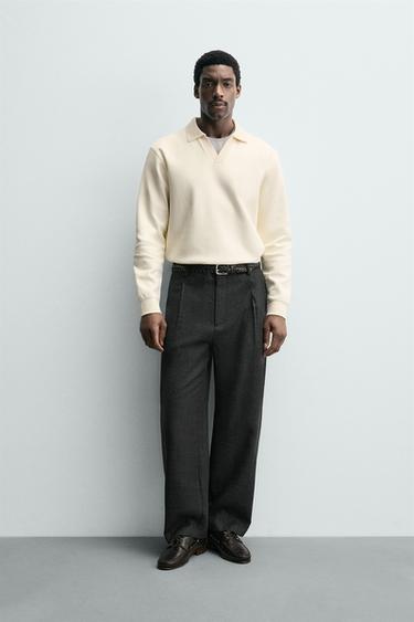 Zara Толстовка поло из интерлока