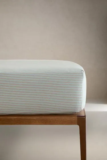 Детский приталенный плотный простынь в полоску