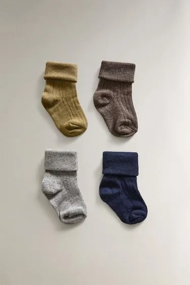 Набор из 4-х цветных носочков для младенцев- Заказать в России