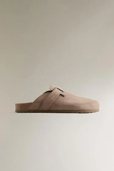 Кожаные сабо с ремешком- Заказать в России