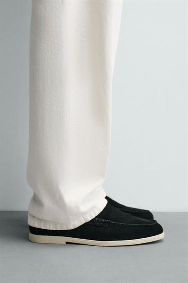 Zara Кожаные лоферы в повседневном стиле