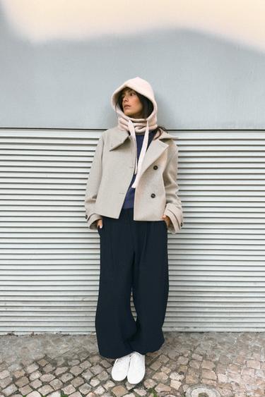 Zara Трикотажный капюшон в рубчик купить с доставкой.