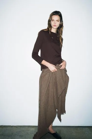 Однотонный шарф с шерстью- Заказать в России