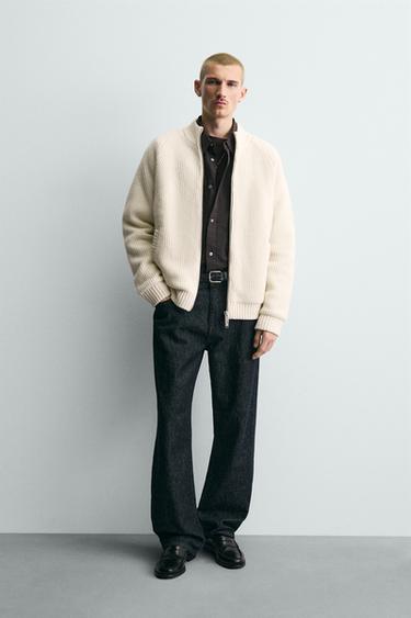 Zara Стеганый трикотажный бомбер