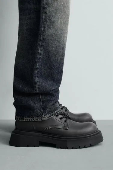 Борцы со шнуровкой на объемной подошве с эффектом потертости- Заказать в России