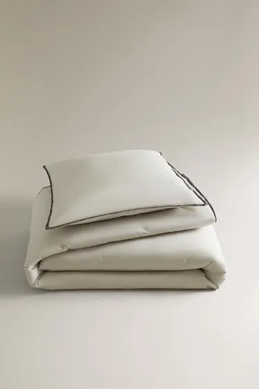 Одеяло из хлопкового сатина и льна с узором в горошек