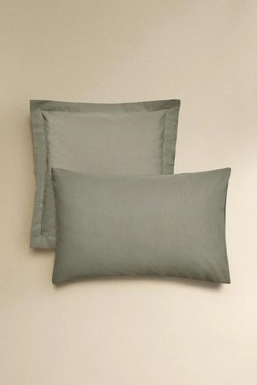 Striped cotton pillowcase- Заказать в России